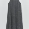 Linen Cotton Twill Apron Shift Dress