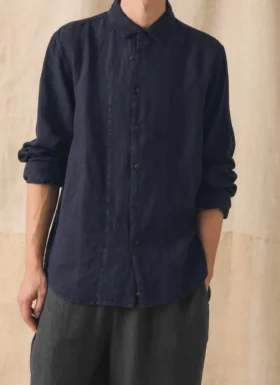 Loop Button Linen Shirt