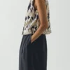 Market Fish Print Cotton Poplin Top