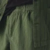 Overdyed Stripe Elasticated Cotton Linen Pants