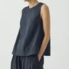 Panelled Garment Dyed Sleeveless Top
