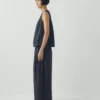 Panelled Garment Dyed Sleeveless Top