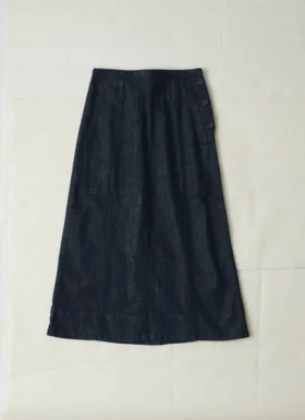Patch Pocket Organic Indigo Denim Skirt