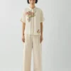 Pleat Front Cotton Pants