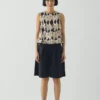 Pleat Front Cotton Twill Shorts