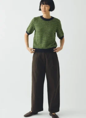 Pleat Front Garment Dyed Cotton Pants