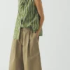 Pleated Cotton Twill Shorts