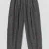 Pleated Linen Cotton Twill Pants