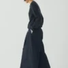 Pleated Wrap Denim Culottes