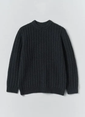 Racked Rib Wool Cotton Sweater