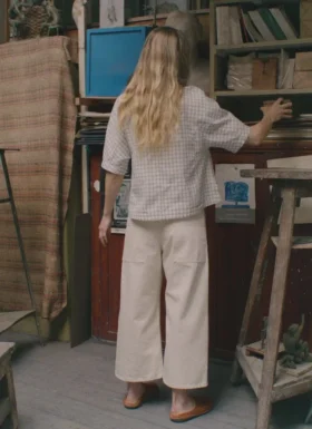 Relaxed Wide Leg Denim Pants