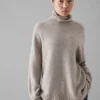 Roll Neck Wool Cashmere Sweater