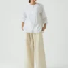 Round Neck Cotton Oxford Shirt
