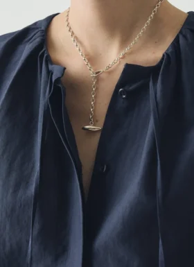 Sally Lacock Pod Toggle Silver Necklace