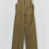 Sleeveless Cotton Twill Jumpsuit