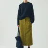 Straight Cotton Twill Skirt