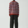 Stripe Donegal Wool Crew Neck Sweater