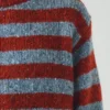 Stripe Donegal Wool Crew Neck Sweater