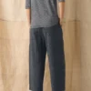 Stripe Linen Cotton Barrel Leg Pants