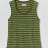Stripe Linen Cotton Knitted Vest