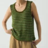 Stripe Linen Cotton Knitted Vest