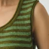 Stripe Linen Cotton Knitted Vest