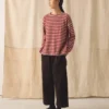 Stripe Lofty Alpaca Wool Sweater