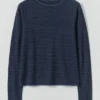 Stripe Wool Cashmere Neat Sweater
