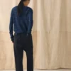 Stripe Wool Cashmere Neat Sweater