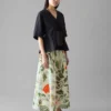 Textured Cotton Poplin V-Neck Top