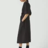 Tie Waist Cotton Twill Dress