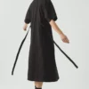 Tie Waist Cotton Twill Dress