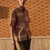 Variegated Block Print Cotton Shirt