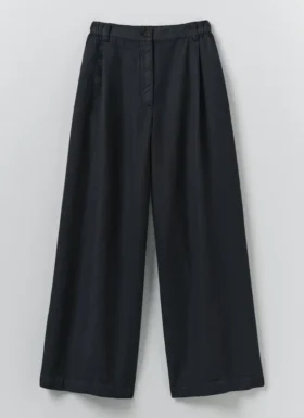 Wide Leg Cotton Linen Twill Pants