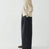Wide Leg Cotton Linen Twill Pants