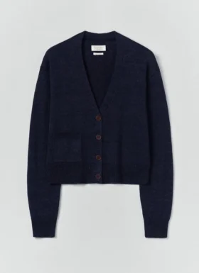 Wool Linen Patch Pocket Cardigan