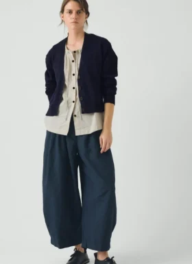 Wool Linen Patch Pocket Cardigan