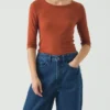 Wool Lyocell Scoop Neck Tee